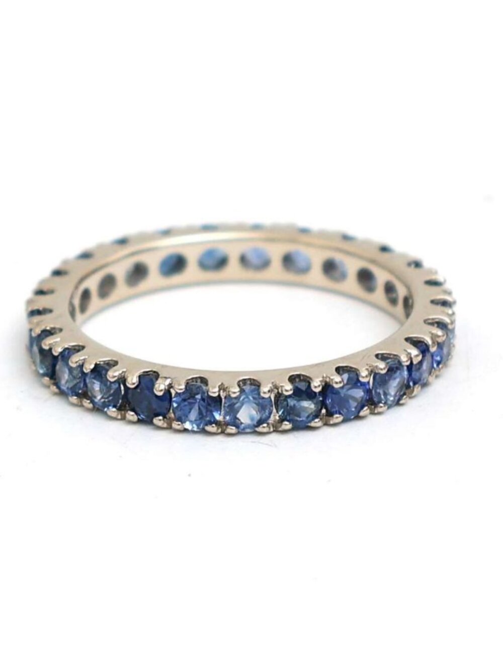 Beautifully Shades Blue Sapphire 14K (18K Custom) Diamond Band Ring